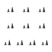 10 Set Punk Style Spikes Screwback Spikes Leathercraft Rivets Alloy Texture for Leather Bracelets and Dog Collars black