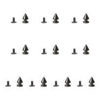 10 Set Punk Style Spikes Screwback Spikes Leathercraft Rivets Alloy Texture for Leather Bracelets and Dog Collars gray