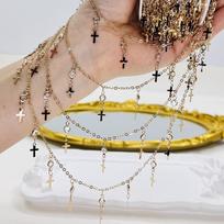 1 Meter Length Crystal Beaded Chain Metal Necklace Making Chain  for DIY Jewelry Making auksas