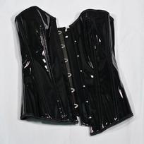 Blizganti PVC odos korsetas Krūtinės atrama Pilvo stangrinimas Liekninanti juosmens shapewear 6XL juoda