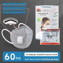 Seven-Layer KN95 Protective Mask with Breathing Valve and Built-In Sponge, Ideal for Construction, Decoration, and Anti-Smog.