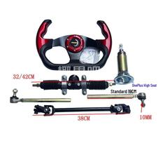 DIY Electric Kart Steering Kit: 32CM Wheel, Column, & Universal Joint black