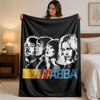 ABBA Print Flannel Blanket Cozy Warm Plush Throw Blanket For Bed Sofa Couch Indoor Household Use 75x90cm