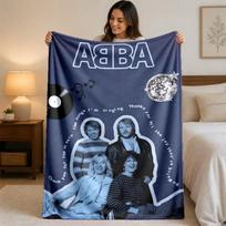 ABBA Print Flannel Blanket Cozy Warm Plush Throw Blanket For Bed Sofa Couch Indoor Household Use 130x150cm