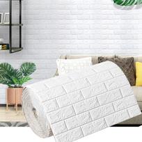 3D Lipnios Plytų Sienų Lipdukai, Nuimami ir Lipdomi, Vandeniui Atsparūs Putų Plokštės, Nuimami Tapetai Miegamojo Svetainės Dekoruoti 1Pcs-70X100cm balta