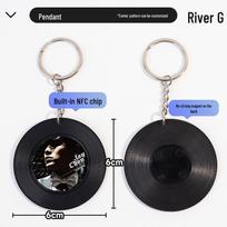 Individualus NFC vinilo lipdukas muzikos įrašams – Kūrybiška dovanų idėja koncertui black