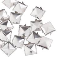 mm 100 pcs/pack Silver Quality Spikes Spots Nailhead Metal Releasable Square Rivets DIY Studs Sewing Decor Garment Supplies 10mm-1 white