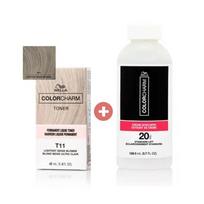 Wella Charm Nabalintas plaukų spalvos toneris T11 Šviesiausias smėlio blondas 42ml + Oksidantas aktyvatorius 109,5ml Rinkinys 1 vnt. black