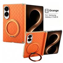 For Samsung Galaxy Z Fold 8 Wide 5G Case Luxury Ultra-thin Magnetic Wireless Charging Bracket Shockproof Back Cover Accessories oranžinė