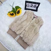 Autumn Winter Real Rabbit Fur Short Vest Jacket Cape – Warm Vest L for 105-120 jin gray