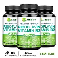 Vitaminas B2 (Riboflavinas) Kapsulės, 400 mg porcijoje, natūralus maisto papildas suaugusiems 120*3
