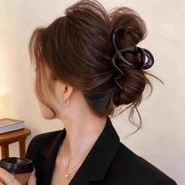 Jinglei Vintage Wave Hair Claw Clip for Women 2026 New High-End Large Shark Clip for Thick Hair Back of Head
