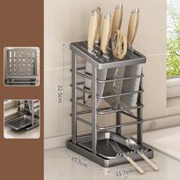 Stainless Steel Knife Holder Kitchen Storage Organizer Multifunctional Kitchen Knife Holder Knife Organizer Cutlery Organizer pilka spalva