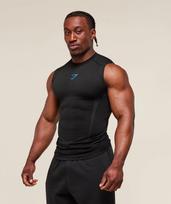 Gymshark Kvėpuojanti bėgimo liemenė – trumpomis rankovėmis sportinis topas XL black