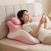 Pagalvė su nuimamu paminkštinimu | Nuimama, atraminė, kontūruota atminties putplasčio pagalvė, studentų bendrabučiui Pink gray