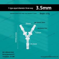 Y-Type Three-Way Barb Hose Connector - PP Equal Diameter for Aquaculture Oxygen.
