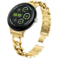 Metalinis plieninis dirželis Google Pixel Watch 1/2/3/4 41mm keičiamam dirželiui auksas