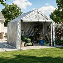 Tool Shed 244x241x217cm, Bicycle Garage, Tool Shed, Garage Tent, Garden House Storage Tent Bicycle Shed Tool Tent Storage Garage, Dark Gray 244 x 241 x 217 cm pilka