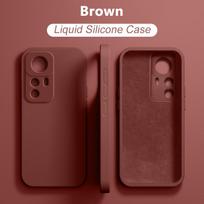Prabangūs skysto silikono dėklai, skirti Xiaomi Redmi Note 12 11 10 9 Pro Turbo Mi 13 12 11 12S Ultra 11T 12T Pro Lite 12X Priedai Galinis dangtelis For Mi 11 ruda