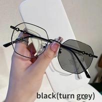 Prabangūs madingi fotochrominiai trumparegystės akiniai lauko spalvos keičiantys akiniai nuo saulės Unisex madingi minuso receptiniai akiniai su dioptrija -1.5 gray