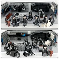 42906 Policijos reikmenų centro pastato scenos modelis Vaikų statybinės kaladėlės white