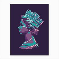 Abstract Color Royal Family Wall Art Picture, Queen Elizabeth Posters, Canvas Prints, Painting for Living Room and Home Decor 21x30cm No Framed violetinė