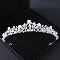 Krištolo vestuvių tiara ir karūnos Kalnų krištolas Princess Diadem Vestuviniai Plaukų Priedai Papuošalai Karūnos Tiara Moterims Nuotaka black