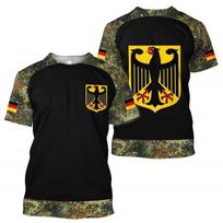 Vokietijos emblema Vėliava Kamufliažas T-shirt Vyrams ARMY VETERANAS Taktiniai Viršutiniai Drabužiai 3D Deutschland Karinis Kamufliažas Spausdintas T-shirt Trumpomis Rankovėmis 5XL black