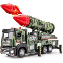 Kariuomenės žaislų karinis sunkvežimis su 6 paleidžiamomis raketomis, paleidžiamomis raketomis, lietinių žaislinių transporto priemonių modeliai, automobiliai su šviesa ir garsais, atitraukite ir eikite dovana 18.5*5*9cm kamufliažinė žalia spalva
