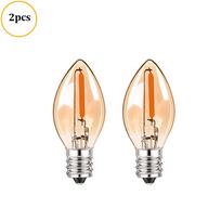 LED naktinės lemputės C7 liustra E12 E14 pagrindo dekoratyvinės lemputės 0,5 vatų Kalėdų maža žvakių lemputė 2200K gintaro stiklas 0.5W 2200k&Yes&E12 110V