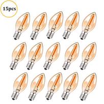 LED naktinės lemputės C7 liustra E12 E14 pagrindo dekoratyvinės lemputės 0,5 vatų Kalėdų maža žvakių lemputė 2200K gintaro stiklas 0.5W 2200k&Yes&E12 220V