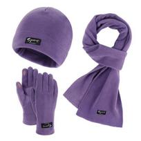 3 vnt./rinkinys Unisex žiemos kepurė Šalikas Pirštinės Rinkinys Storas Fleece Šilta Kepurė Pirštinės violetinė