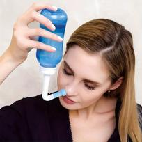 1 vnt. nosies plovimo buteliukas – sinusų skalavimo ir nosies valymo rinkinys nuo rinito, alergijos, 300/500 ml talpos 500mL gray