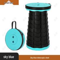 Reguliuojama Nešiojama Sulankstoma Teleskopinė Kėdutė Lauko Kempingui ir Žvejybai blue