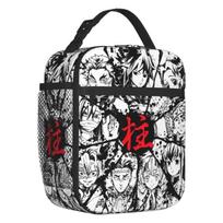 Kitsune No Yaiba Termoizoliuotas pietų krepšys Moterims Manga Demon Slayer Daugkartinis pietų krepšys mokyklai Daugiafunkcinis maisto dėklas 26x21x11CM chaki
