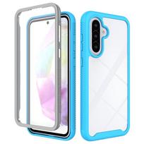 360 laipsnių pilnos apsaugos dėklas, skirtas Samsung Galaxy A56 A36 A26 A16 A06 A05 A15 A25 A35 A55 5G S25 Plus S24 Ultra S23 FE Funda, smūgiams atsparus telefono dėklas for Galaxy A35 šviesiai mėlyna spalva