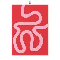 Abstrakti Linijinė Gėlių Turgus Sienos Menas Rožinė Bauhaus Matisse Drobės Tapyba Plakatai Ir Spaudiniai Sieniniai Paveikslai Svetainės Dekoras 21cm×30cm NoFrame pink