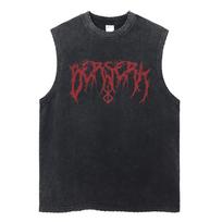 Anime Berserk Grafinis Gotikinis Vyriškas Marškinėlis Be Rankovių Vasaros Y2k Drabužiai Vyras Rankovių Neturintis Marškinėlis Senovinis Išplautas Per didelis Harajuku M brown