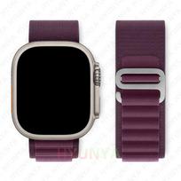 Alpinis dirželis Apple Watch juostai Series 10 9 8 7 SE Ultra 2 41mm 42mm 45mm 46mm 49mm 40mm 44mm IWatch Correa Watchband Bracelet 42-44-45-46-49mm vyno raudonos spalvos