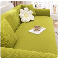 Apsauga nuo katės draskymo, tampus sofos užvalkalas, pilnai apgaubiantis, universalus, apsauga keturiems sezonams, 2025 m. modelis. 1-Seater 90-140cm + Cushion Cover yellow