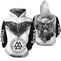 Vyriški džemperiai su gobtuvu, erelio tatuiruotės raštas, vikingai, 3D spauda, mada, kasdieniai, Harajuku, hiphopas, rudens ir žiemos, didelio dydžio, sudaderas 5XL gray