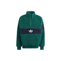 Adidas Originals žiemos vilnos striukė su spalvų blokų logotipo spaudiniu ir stovinčia apykakle vyriška striukė žalia IM4659 XS black