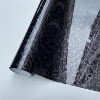 Blizgančios juodos gėlės anglies pluošto automobilio plėvelės lipdukas interjerui ir eksterjerui 30x500 cm