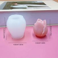 Tulip-Shaped Silicone Mold for Aromatherapy Candles & DIY Crafts Pink & White Floral Design, Perfect for DIY Candle Making | Floral Silicone Mold white