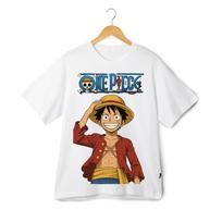 „One Piece“ Luffy marškinėliai – beždžionė D. Luffy anime grafiniai unisex marškinėliai gerbėjų dovanai S white