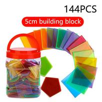 Vaikams skaidrūs kaladėlės Montessori žaislai 3D geometrinės figūros „Pasidaryk pats“ jutimo žaidimai Parapija Švietimo mokymasis Žaidimai ant šviesos stalo