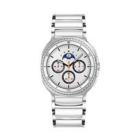 Keraminė+Metalinė apyrankė Samsung Galaxy Watch 8 Classic 46mm/Ultra 2025 47mm Madinga apyrankė Galaxy Watch 8 40mm 44mm Galaxy Watch Ultra sidabro baltos spalvos