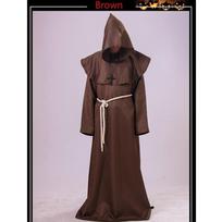 Viduramžių vienuolio Helovino kostiumai Komiksai Vakarėlis Cosplay Kostiumai Su gobtuvu Apsiaustas Cape Friar Renesanso kunigas vyrams S ruda