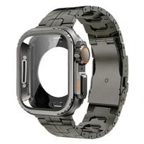 Prabangus titano apyrankė + dėklas Apple Watch Ultra juostai 44mm 45mm 46 49MM Titano jungtis IWatch Series 10 9 8 7 6 5 4 45mm series 9 8 7 black