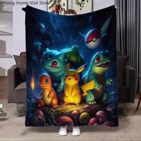 Charizard Pokemon Japan Cartoon Flannel Blanket Fluffy Children and Adults Sofa Plush Bedspread Throw Lunch Blanket for Sofa Bed 30x40in